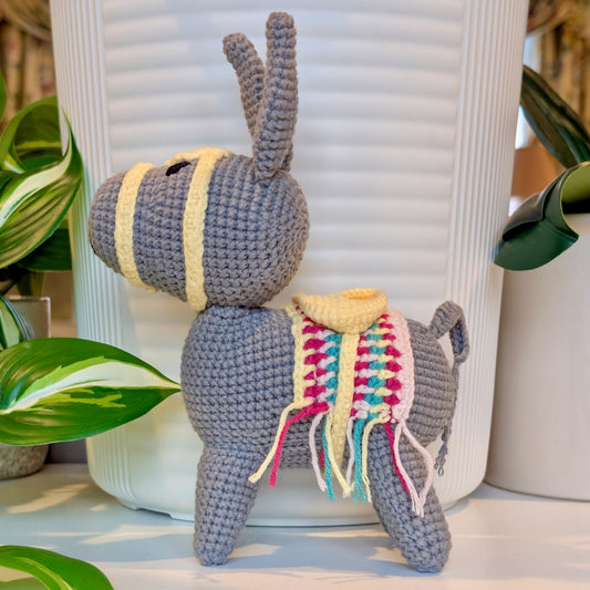 Andalusian Donkey (Yellow Saddle) - ML Crochet Plushie
