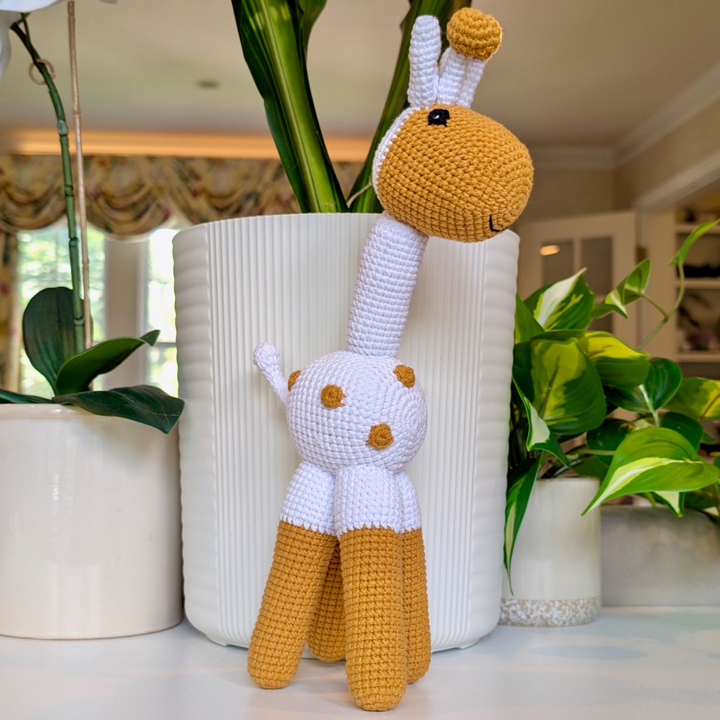 Giraffe Standing in Spots Amigurumi - Handmade Crochet Plushie