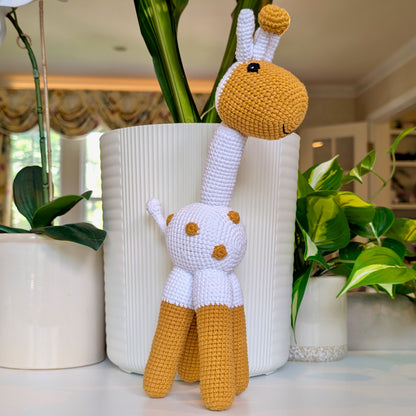 Giraffe Standing in Spots Amigurumi - Handmade Crochet Plushie