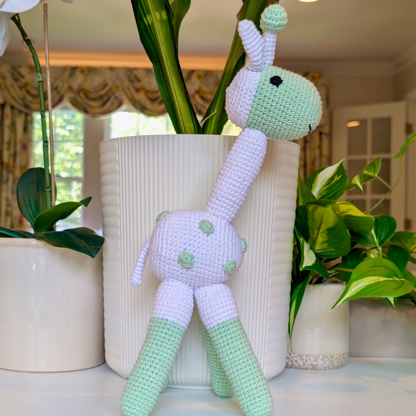 Giraffe Standing in Spots Amigurumi - Handmade Crochet Plushie