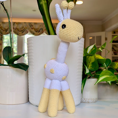 Giraffe Standing in Spots Amigurumi - Handmade Crochet Plushie