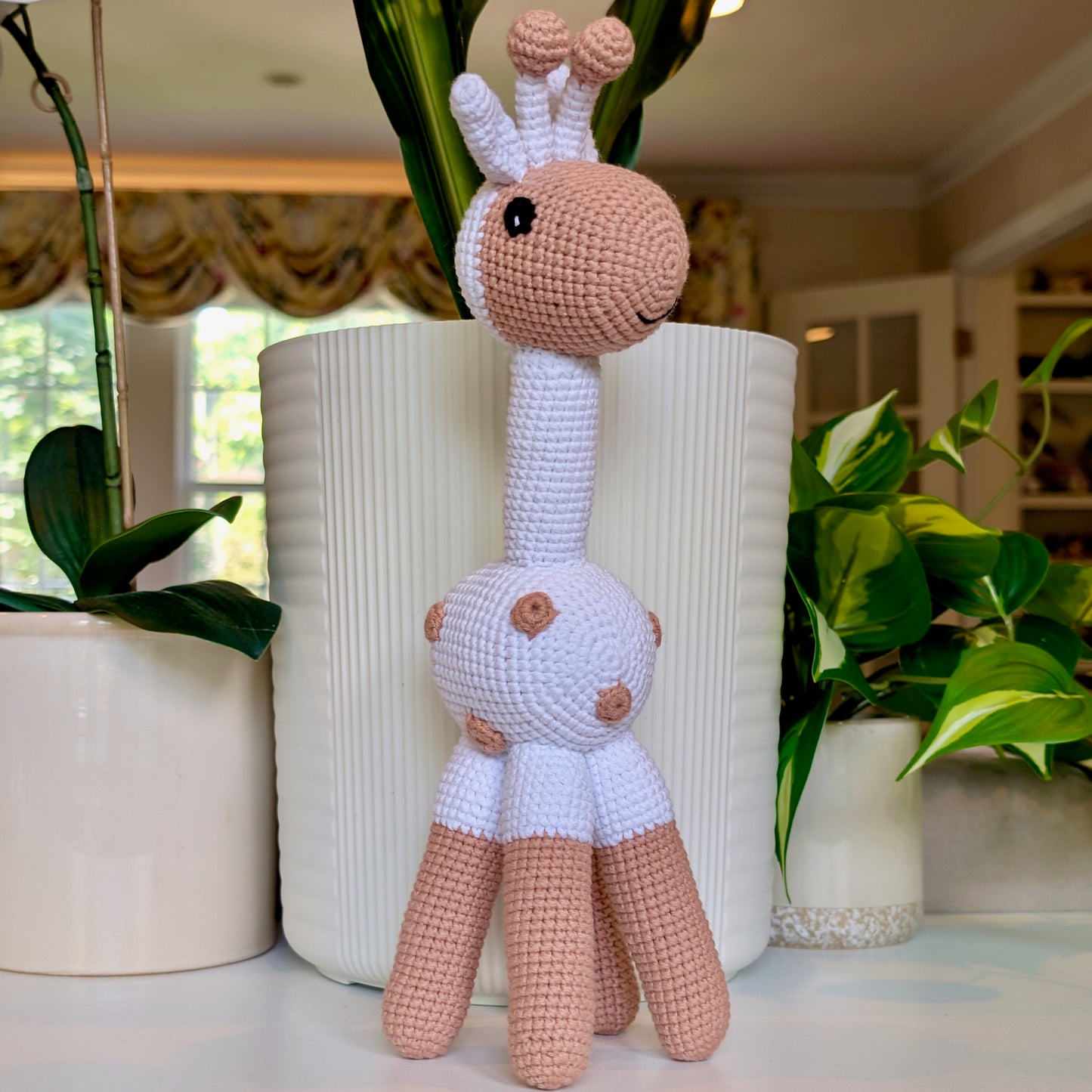 Giraffe Standing in Spots Amigurumi - Handmade Crochet Plushie