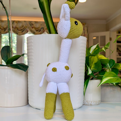 Giraffe Standing in Spots Amigurumi - Handmade Crochet Plushie