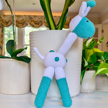 Giraffe Standing in Spots Amigurumi - Handmade Crochet Plushie