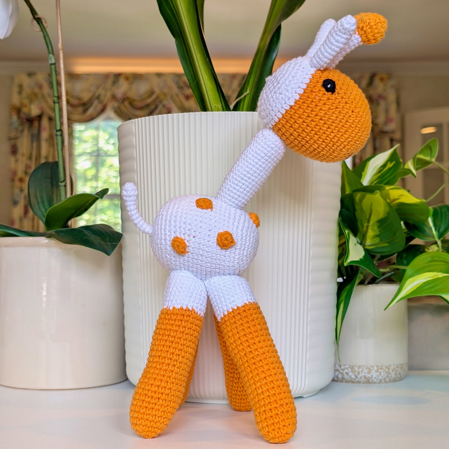 Giraffe Standing in Spots Amigurumi - Handmade Crochet Plushie