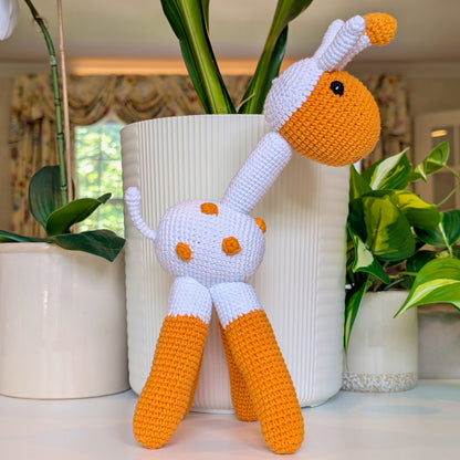 Giraffe Standing in Spots Amigurumi - Handmade Crochet Plushie
