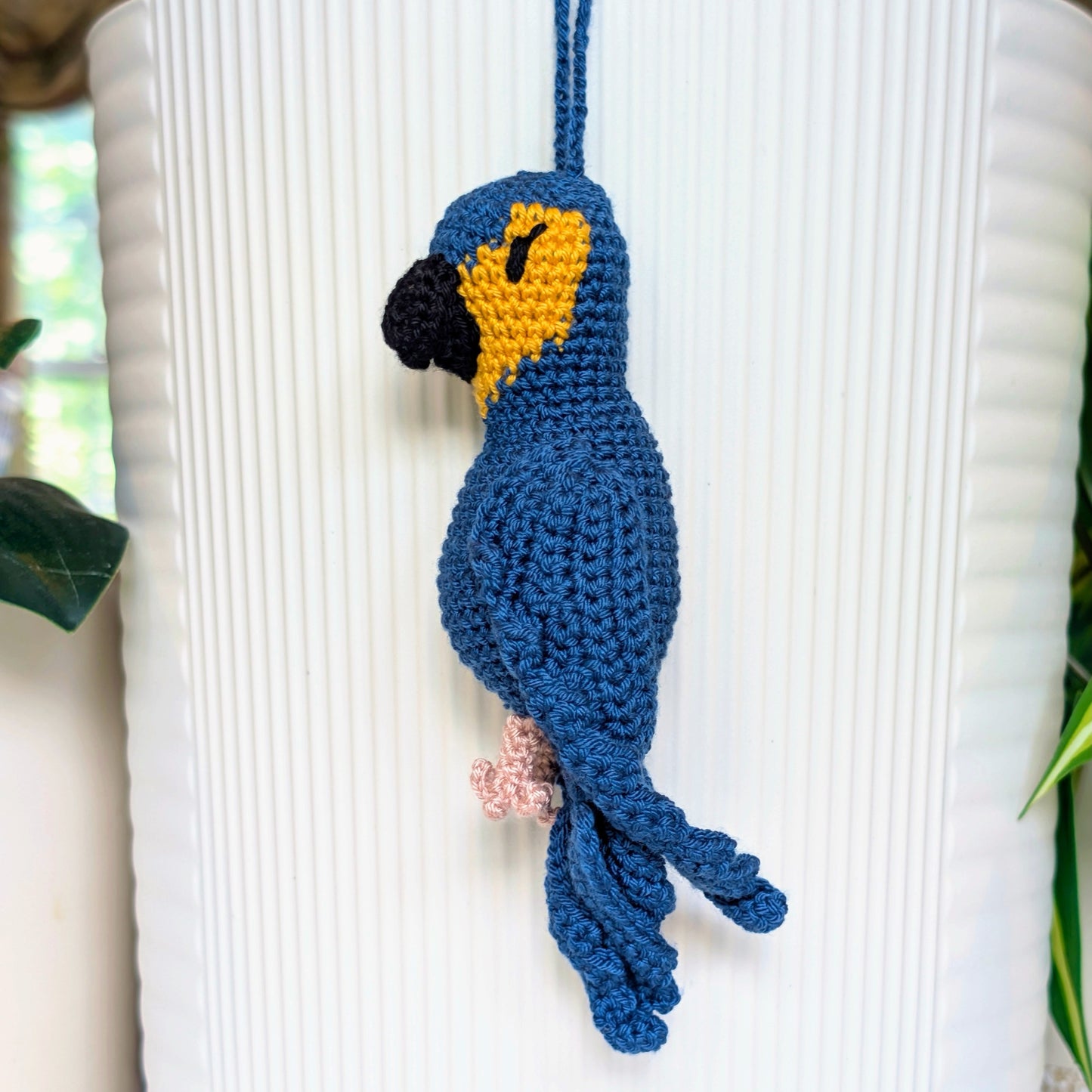 Macaw Crochet Bag Charm - Hyacinth Blue