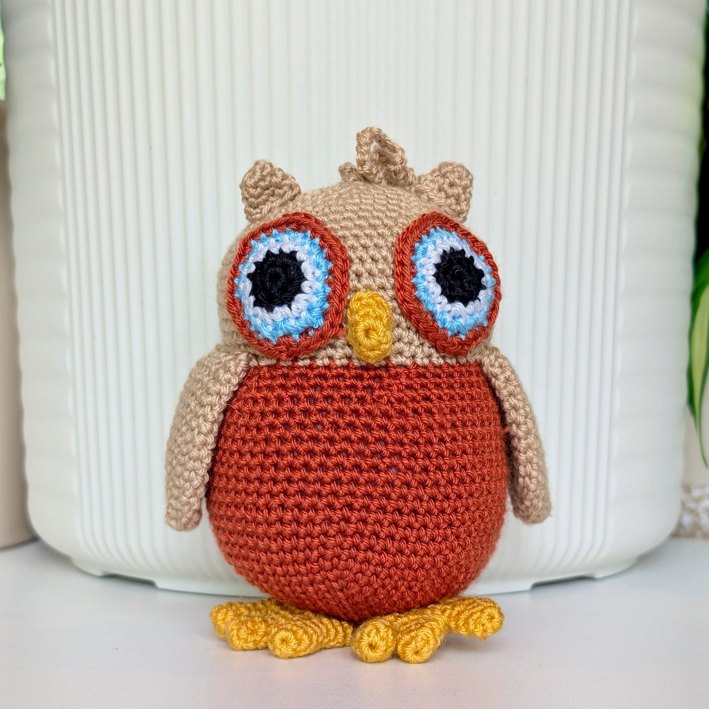 Owl Amigurumi - Terracotta Small - Handmade Crochet Plush Bird