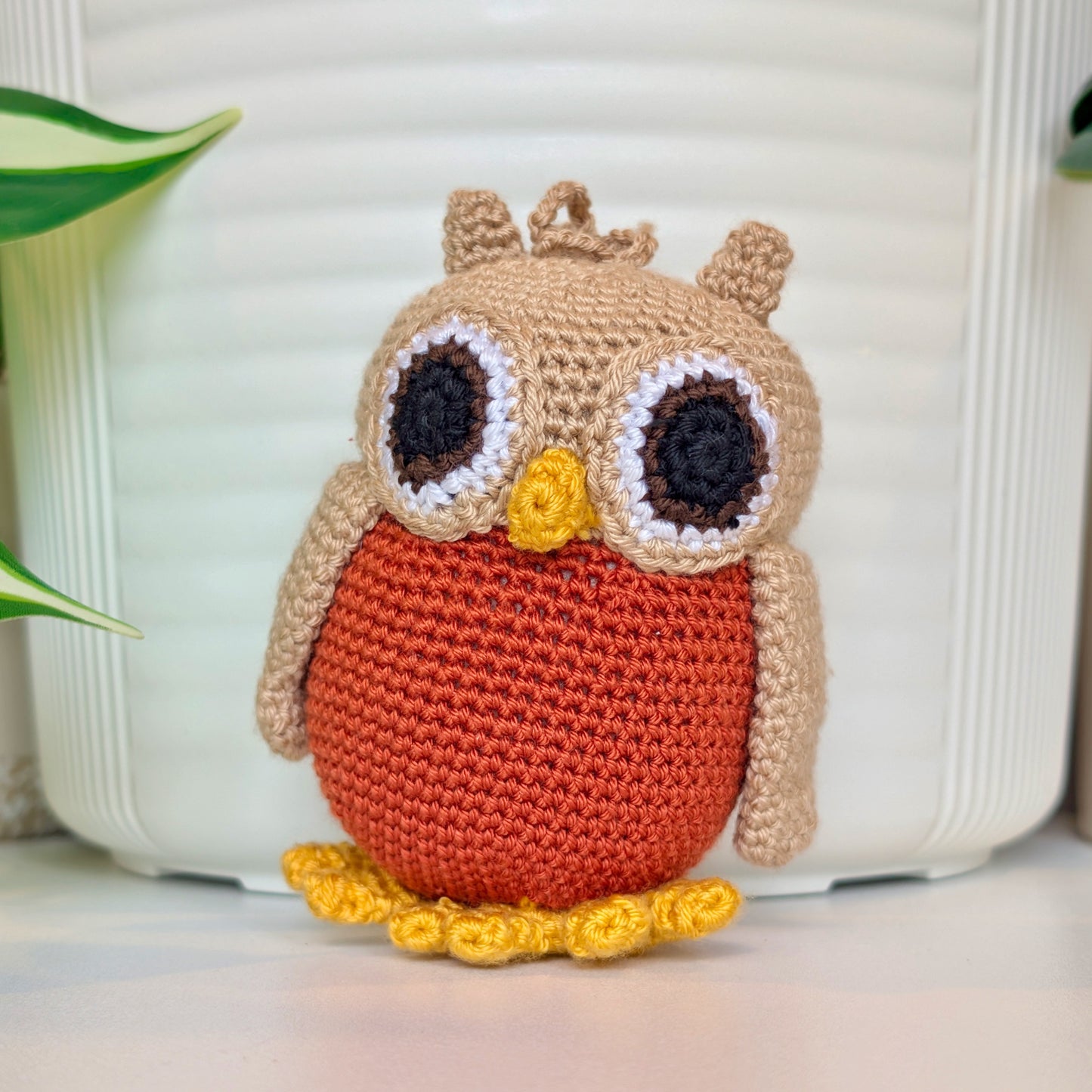 Owl Amigurumi - Terracotta Small - Handmade Crochet Plush Bird