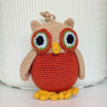 Owl Amigurumi - Terracotta Small - Handmade Crochet Plush Bird
