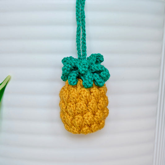 Pineapple Amigurumi - Handmade Crochet Keychain, Bag Charm, Ornament