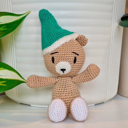 Teddy Bear in Party Hat - S - Amigurumi Crochet Plushie