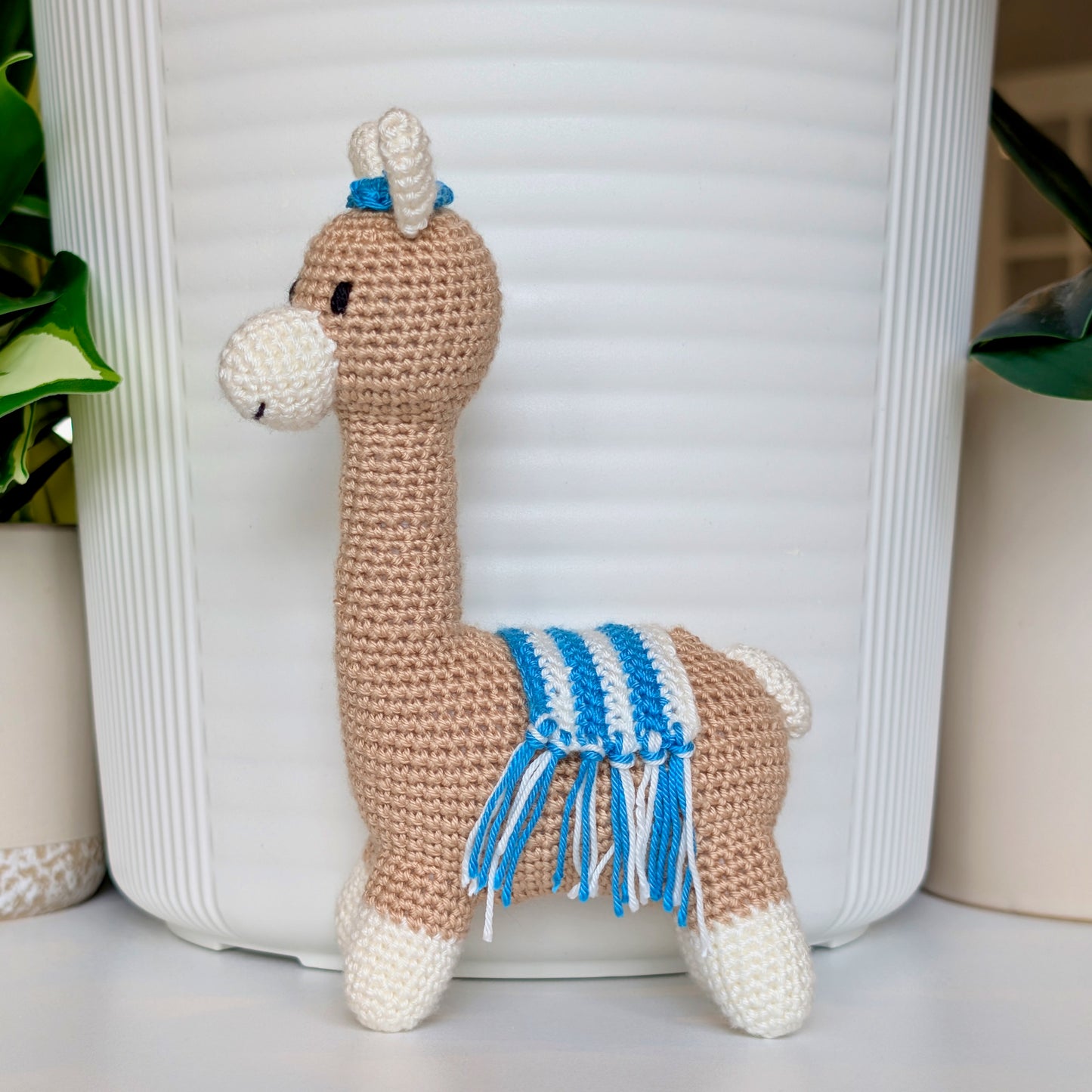 Llama (Vicuña) in Flower Tiara - Crochet Plush
