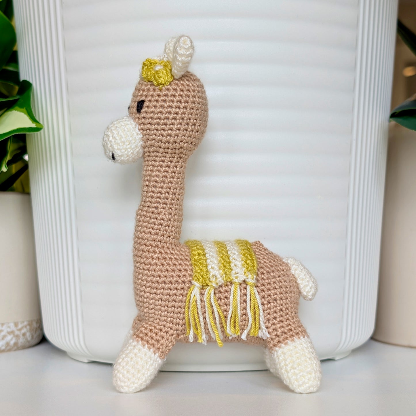 Llama (Vicuña) in Flower Tiara - Crochet Plush