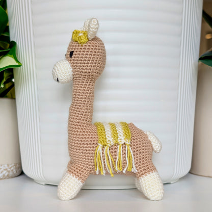 Llama (Vicuña) in Flower Tiara - Crochet Plush