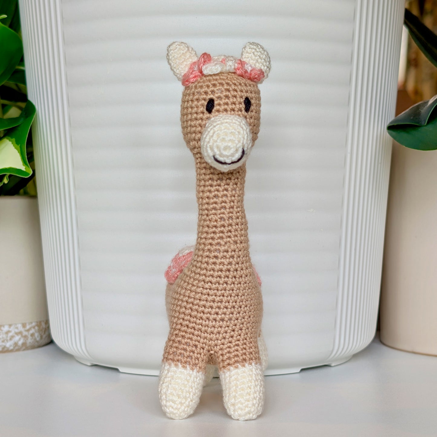 Llama (Vicuña) in Flower Tiara - Crochet Plush
