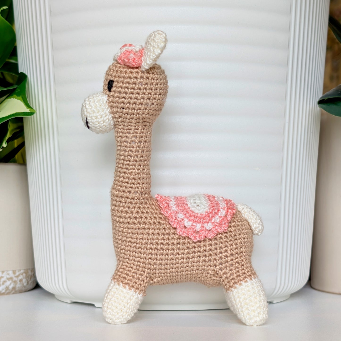 Llama (Vicuña) in Flower Tiara - Crochet Plush
