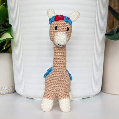 Llama (Vicuña) in Flower Tiara - Crochet Plush