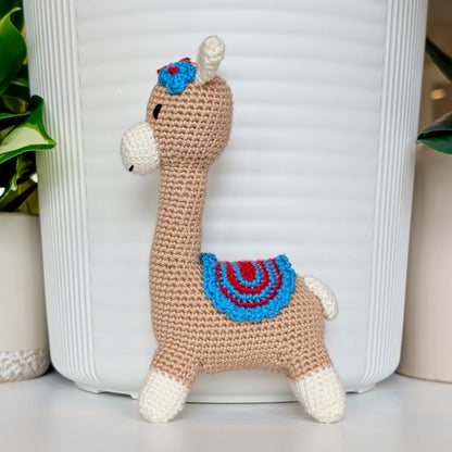 Llama (Vicuña) in Flower Tiara - Crochet Plush