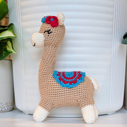 Llama (Vicuña) in Flower Tiara - Crochet Plush