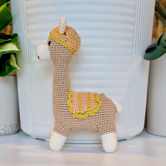 Llama (Vicuña) in Hat - Crochet Plush