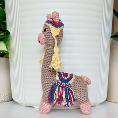 Llama (Vicuña) in Hat - Crochet Plush