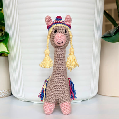 Llama (Vicuña) in Hat - Crochet Plush