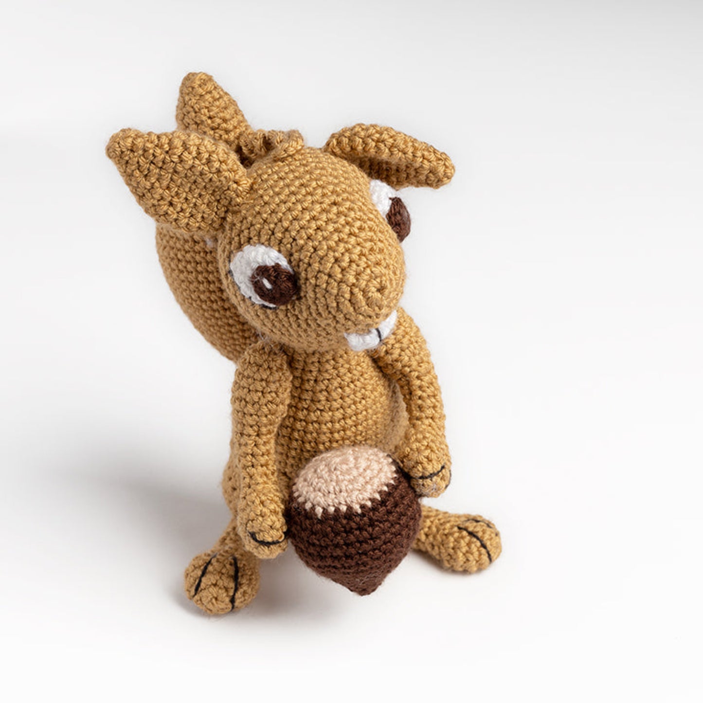 Squirrel with Acorn Amigurumi - Crochet Plush Charm