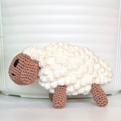 Crocheted sheep plush with oatmeal body