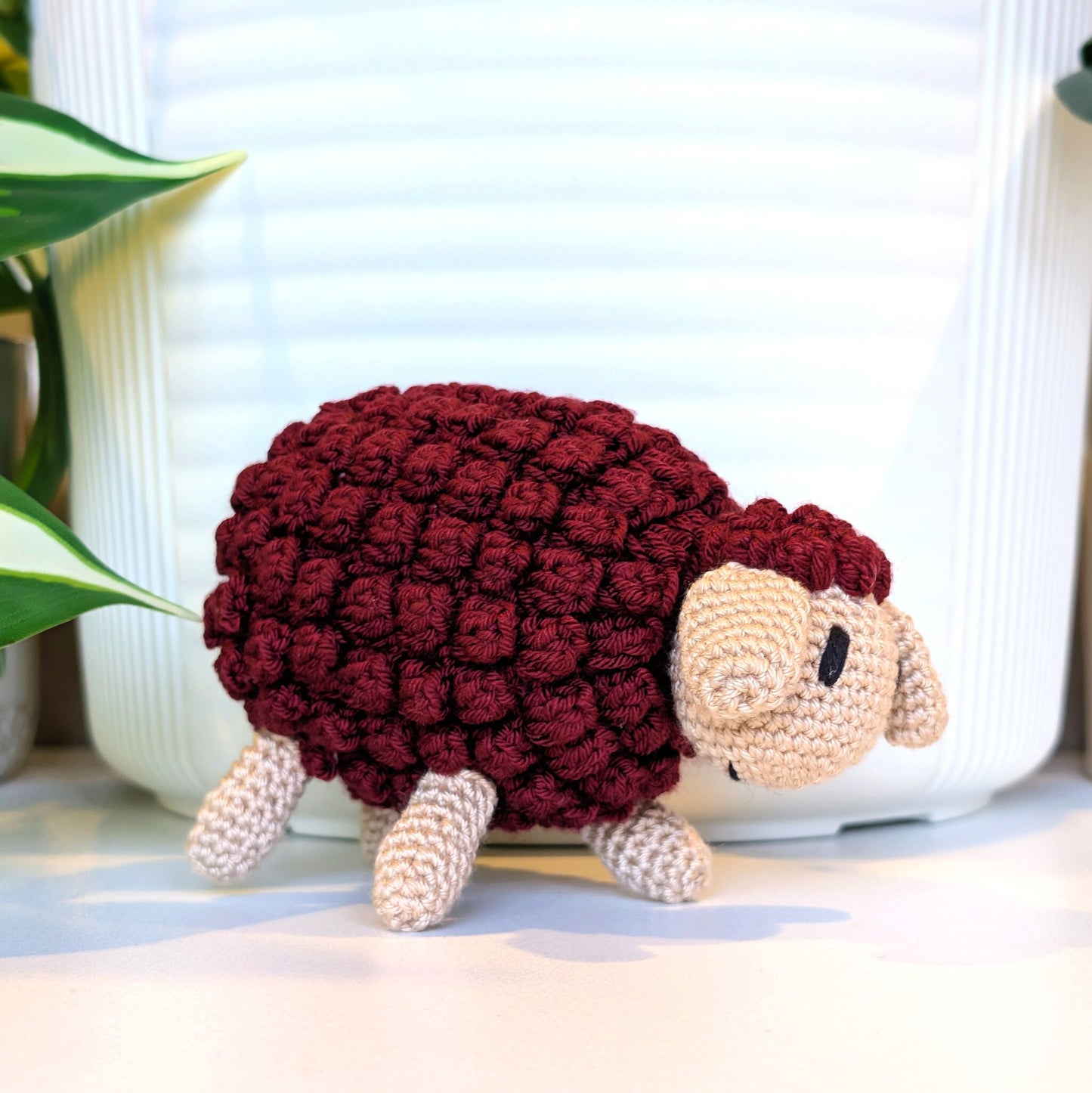 Sheep (Burgundy Fleece) Amigurumi - Crochet Plush Figurine