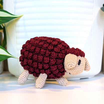 Sheep (Burgundy Fleece) Amigurumi - Crochet Plush Figurine
