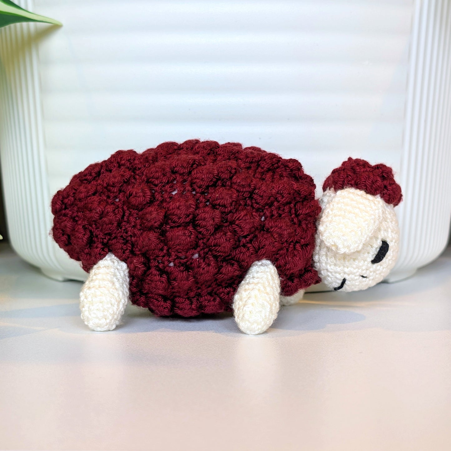 Sheep (Burgundy Fleece) Amigurumi - Crochet Plush Figurine