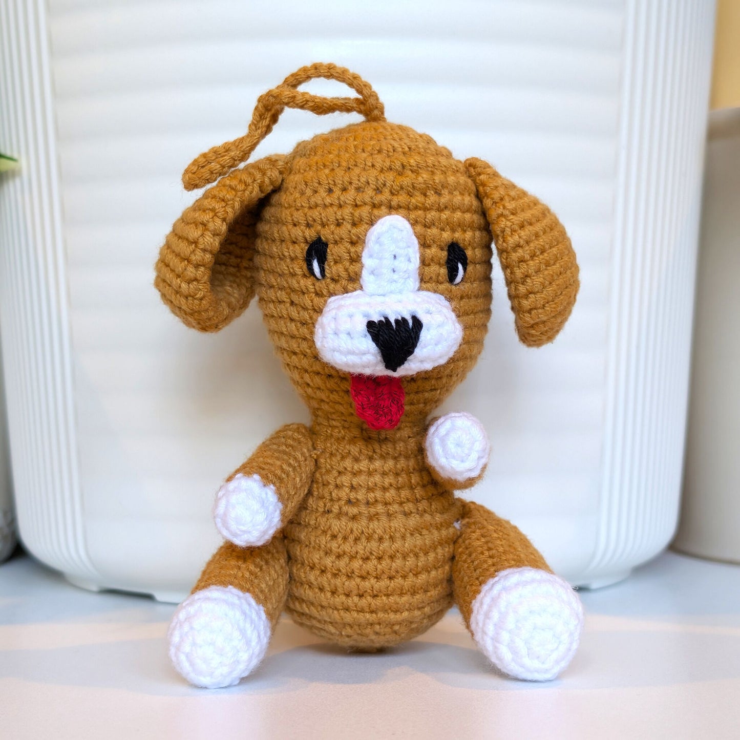Sitting Dog Crochet Plushie