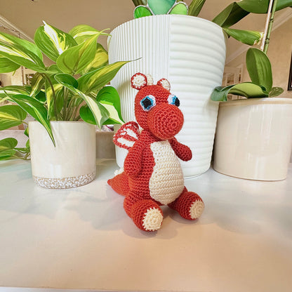 Dragon Sitting Amigurumi - Handmade Crochet Plushie