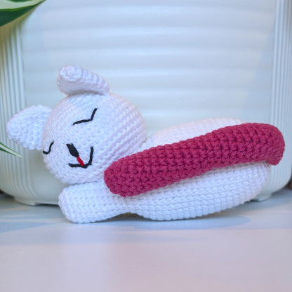 Cat Sleeping (White Medium) Amigurumi - Crochet Plushie
