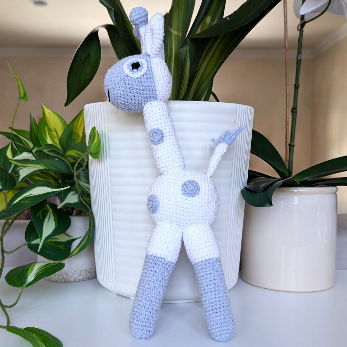 Giraffe Standing in Spots Amigurumi - Handmade Crochet Plushie