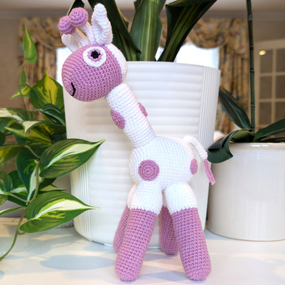 Giraffe Standing in Spots Amigurumi - Handmade Crochet Plushie