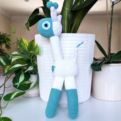 Giraffe Standing in Hearts Amigurumi - Handmade Crochet Plushie