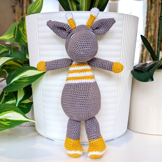 Hippo Standing Amigurumi - MD-LG Handmade Crochet Plushie