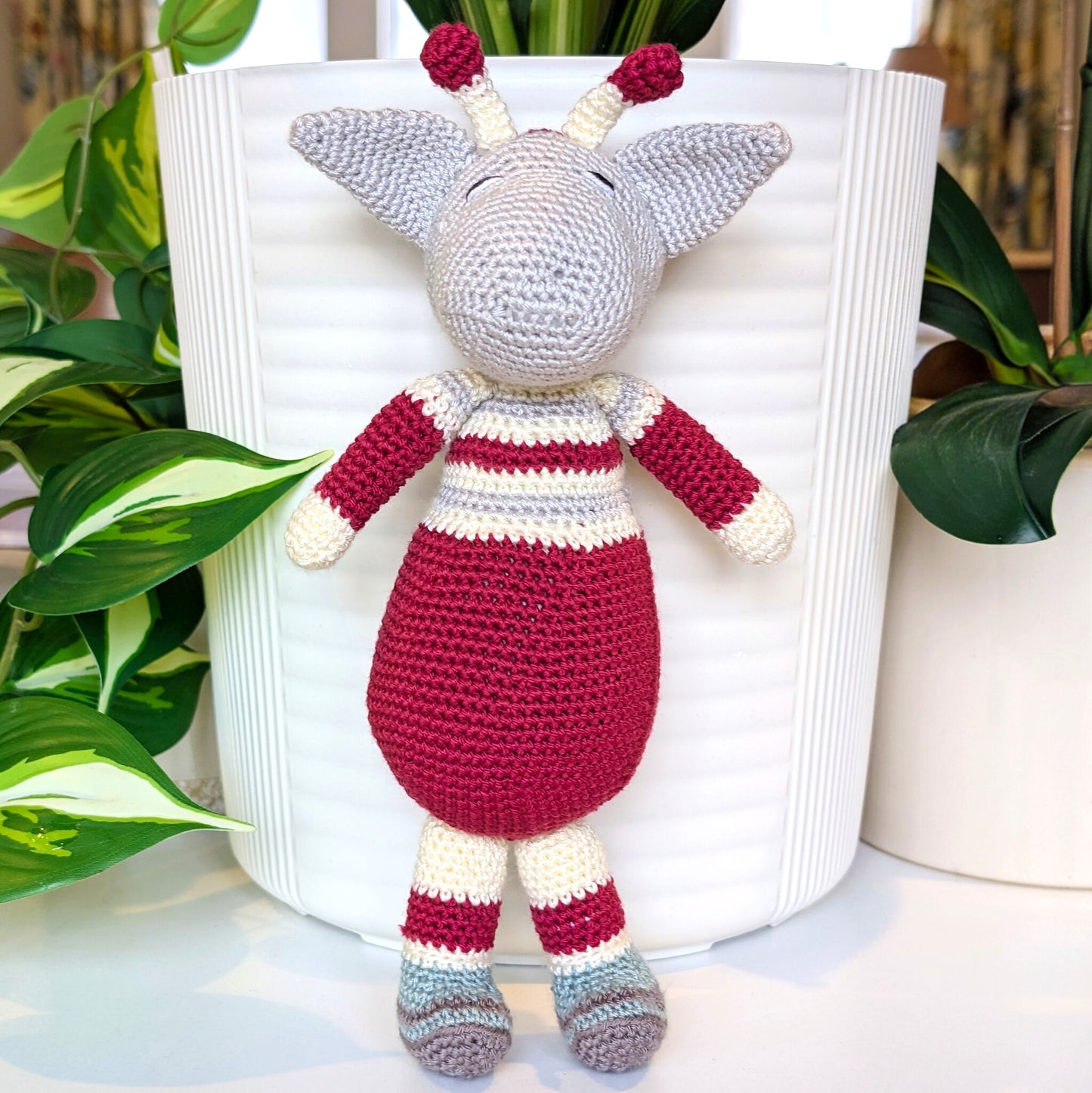 Hippo Standing Amigurumi - MD-LG Handmade Crochet Plushie