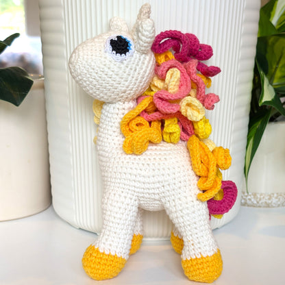 Unicorn (Amber Foot) - Large - Crochet Stuffed Animal