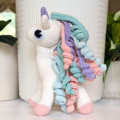 Unicorn (Pink Foot) - Medium - Handmade Crochet Plushie