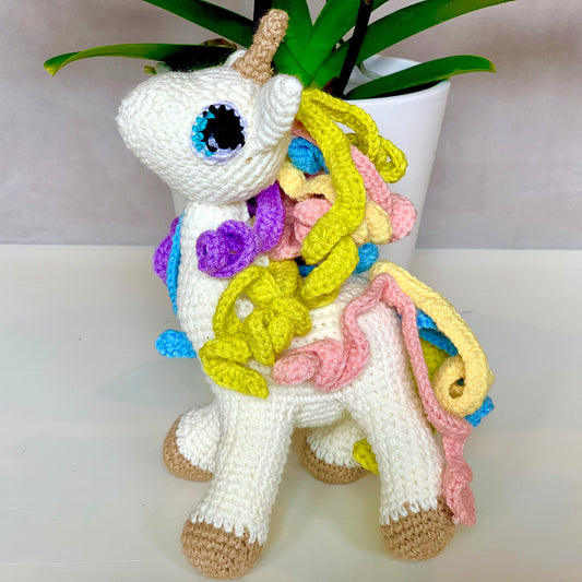 Unicorn (Beige Foot) - Medium - Amigurumi Crochet Plushie