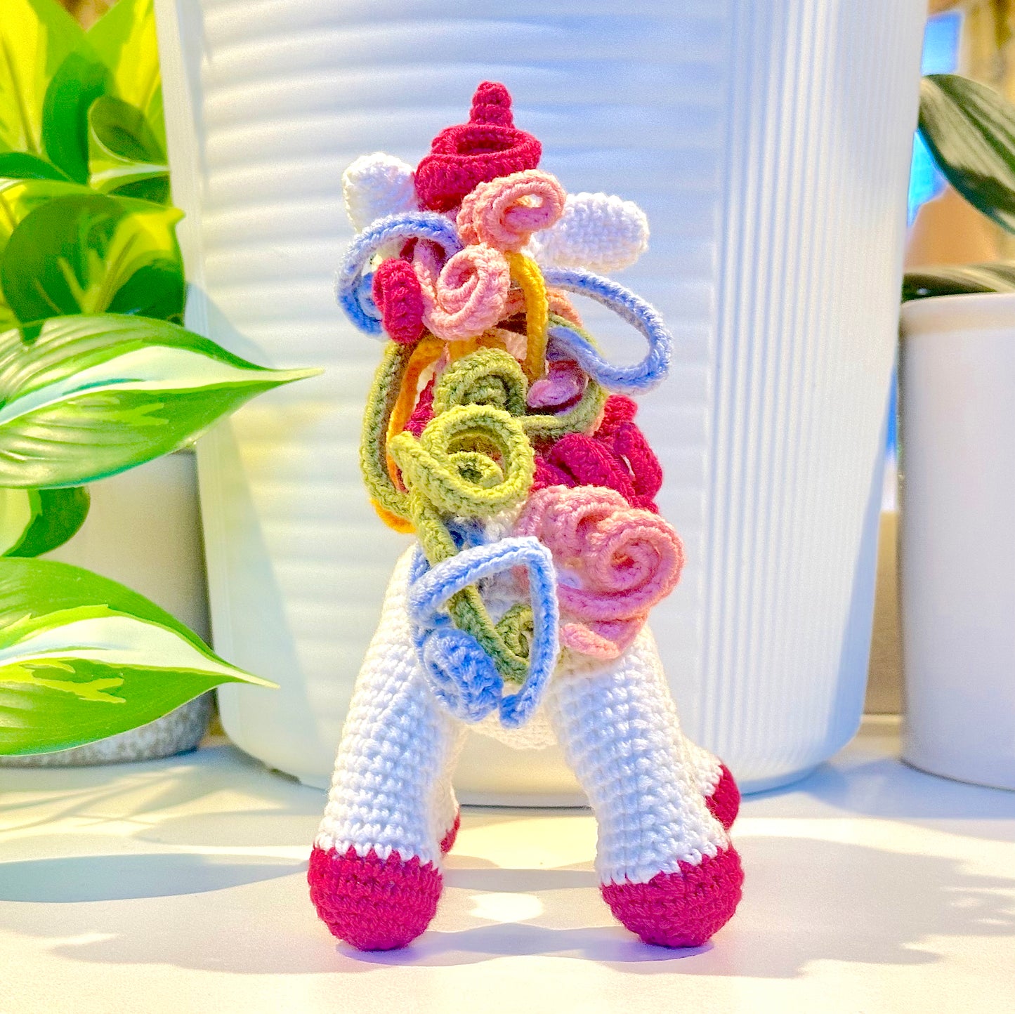 Unicorn (Ruby Red Foot) - Medium - Crochet Plushie