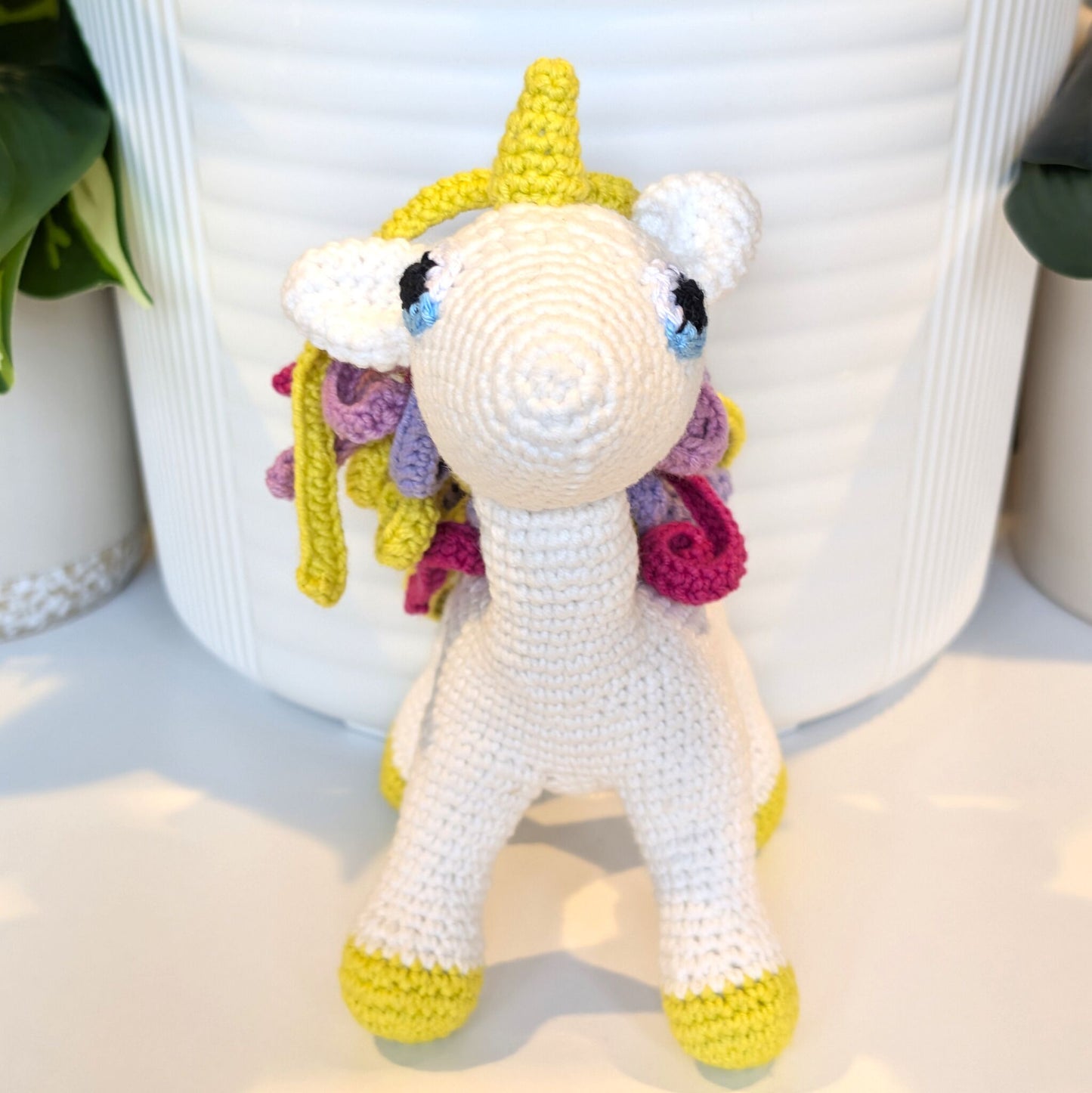 Unicorn Amigurumi (Chartreuse Foot) - Medium - Handmade Crochet Plushie