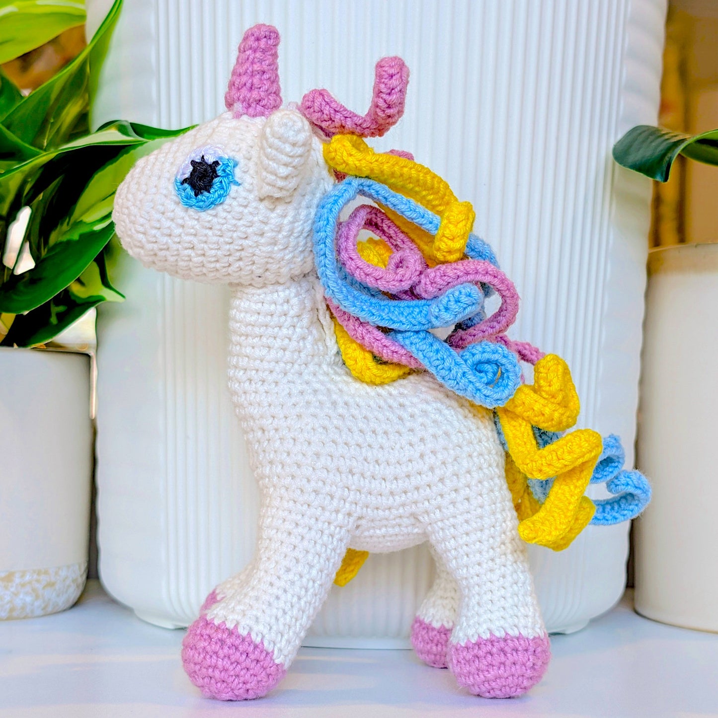 Unicorn (Sunset Pink Foot) - Medium - Amigurumi Crochet Plushie