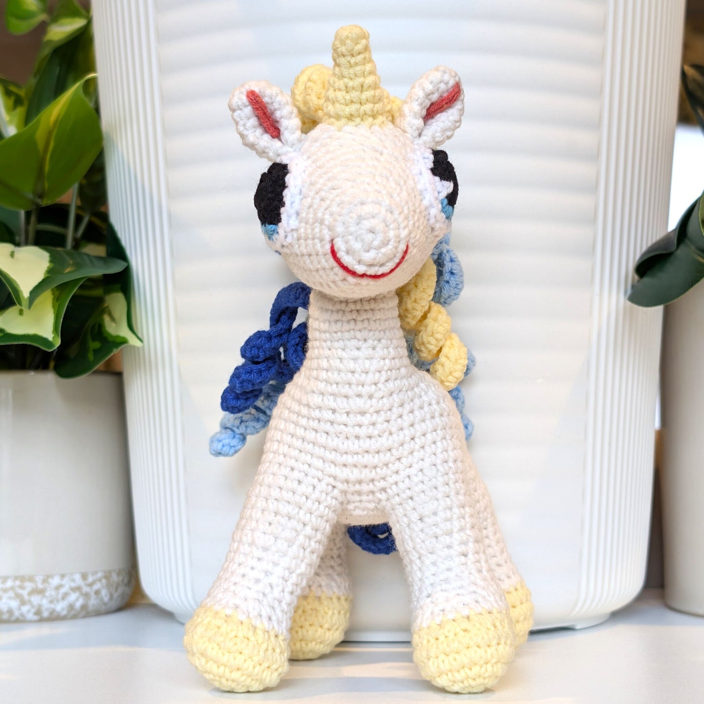 Unicorn (Pastel Yellow Foot) - Medium - Crochet Stuffed Animal