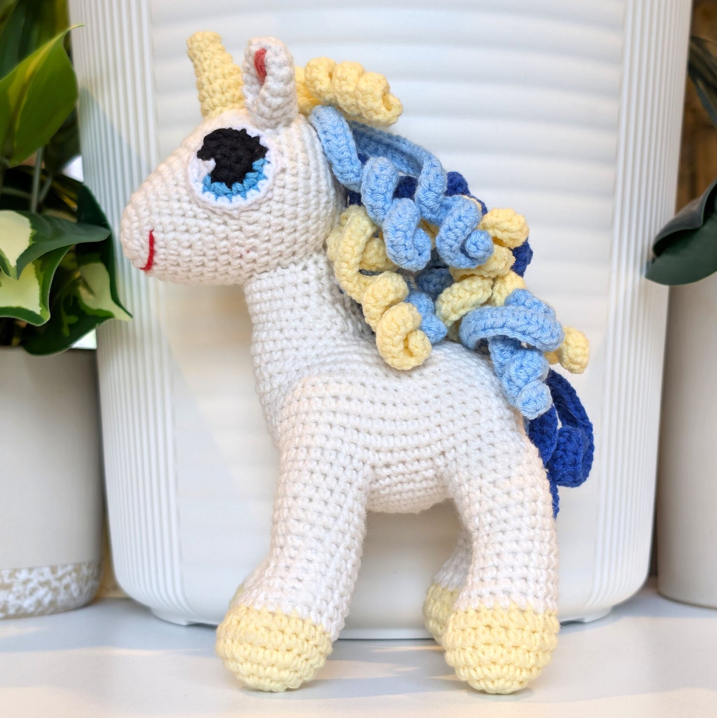 Unicorn (Pastel Yellow Foot) - Medium - Crochet Stuffed Animal