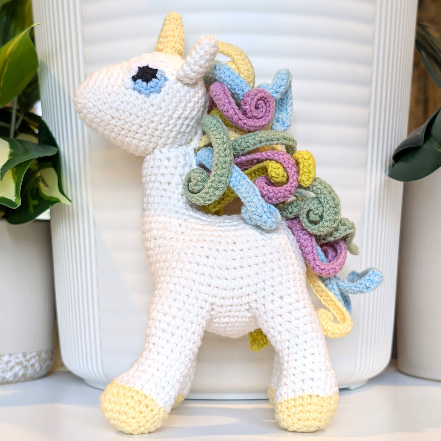 Unicorn (Pastel Yellow Foot) - Medium - Crochet Stuffed Animal