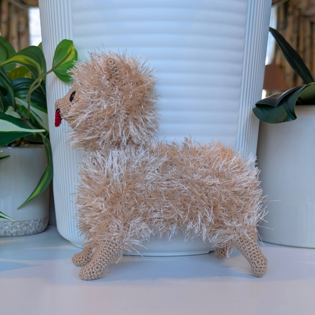 Pomeranian Dog (Pastel Peach) - Crochet Plush